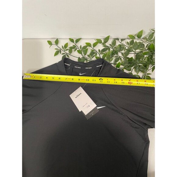 Nike Swim Dri-FIT Mens UPF 40+ Rash Guard Shirt Large Black Polyester - Picture 12 of 15